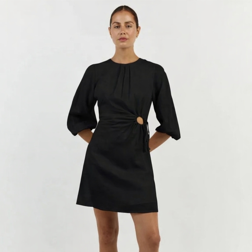 DISSH Black Mini Dress with Ring Detail Size US 4